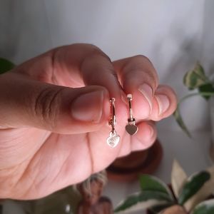 Huggie Rose Gold Heart Earrings